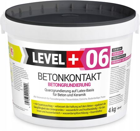 Level+ Grunt Betonkontakt 4kg Pod Tynki Level+06