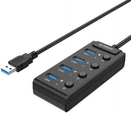 Orico Hub USB 3.0. z włącznikami, 5x USB (czarny) (W9PH4U3V1BKBP)