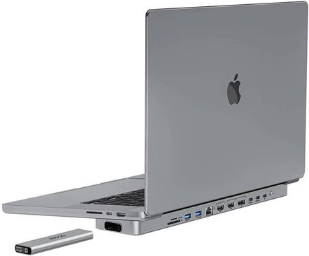 Invzi Hub USB-C do MacBook Pro 13" / 14" MagHub 12w2 z kieszenią SSD (szara) (MH0116)