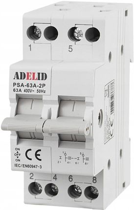 Adelid Przełącznik Zasilania Sieć-Agregat 2P 32A 1-0-2 (LGO25A4P)