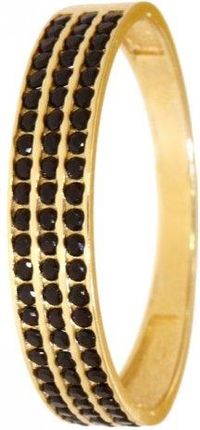 Caspol.Eu Złoty pierścionek/obrączka z czarnymi cyrkoniami PR.01054 pr.585