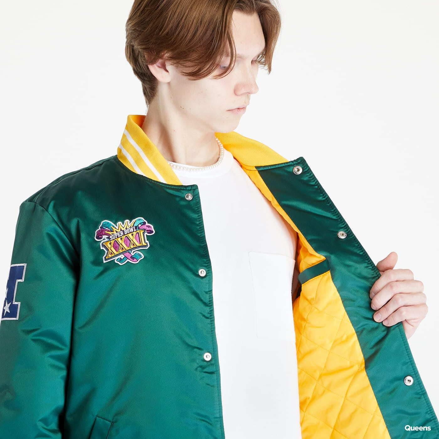 Mitchell & Ness Men's Packers Heavyweight Satin Jacket Green/Gold Size M | MODA3