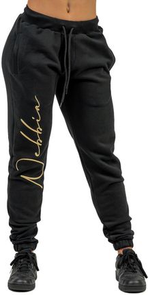 Damskie luźne spodnie dresowe Nebbia INTENSE Signature 846, Black/Gold, XS