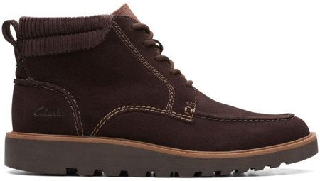 Buty zimowe Clarks Barnes Mid kolor dark brown suede 26167565