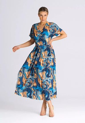Długa sukienka w wyjątkowe wzory (Wzór, S/M)