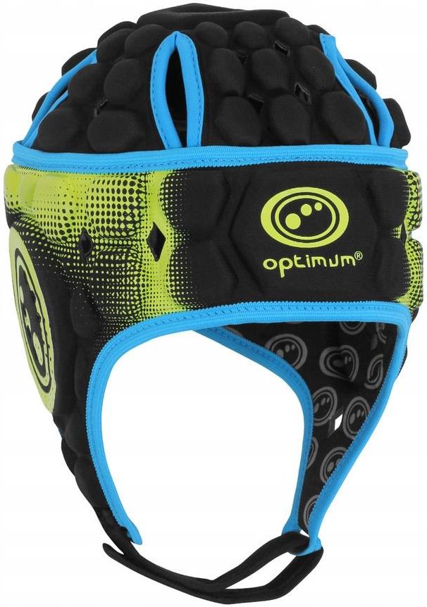 OPTIMUM Caschetto Protettivo Rugby - Leggero E Antiurto, Taglia Small, Unisex, Nero/Rosso, Approvato World Rugby