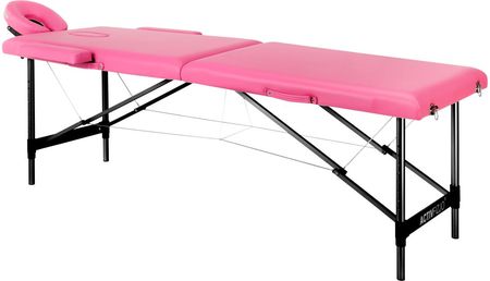 Stół Składany Do Masażu Aluminiowy Komfort Activ Fizjo 2 Segmentowe Róż Czarne Aluminium