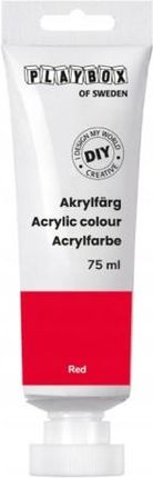 Playbox Of Sweden Diy Farba Acrylic Paint Czerwona W Tubie 75Ml
