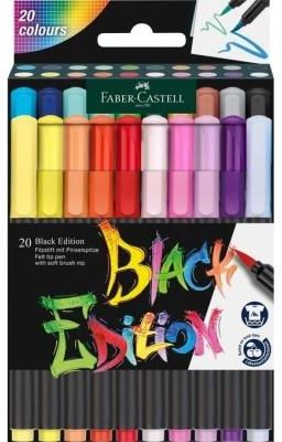 Pisaki Pędzelkowe Black Edition 20 Kolorów Faber Castell
