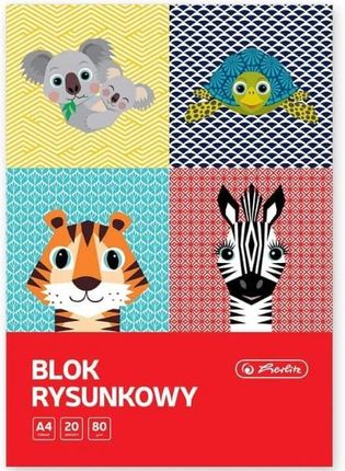 Herlitz Blok Rysunkowy Cute Animals A4 20 Kartek 80G Biały