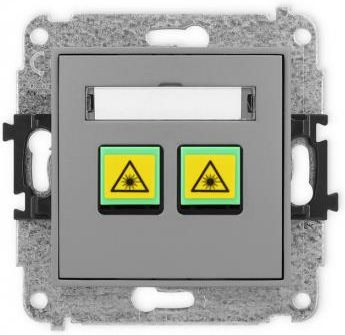 Gniazdo Elektryczne Karlik Elektrotechnik Icon Gniazdo Wiat Owodowe Optyczne Podw Jne Szary Mat