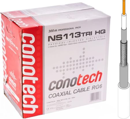 Conotech Kabel Antenowy Ns-113 Trishield Hq Na Metry