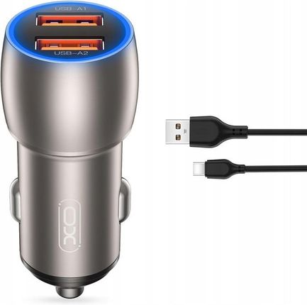 Xo Ład Sam Cc52 Qc 36W 2Xusb Szara Kabel Usb C