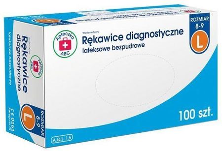 Silesian Pharma Rękawice Lateksowe Bezpudrowe L X 100Szt. (Apteczka Abc)