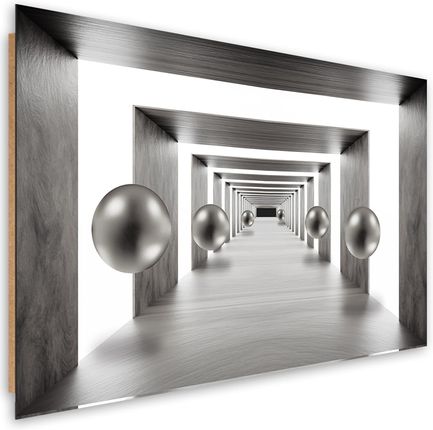 Feeby Obraz Deco Panel Tunel Srebrne Kule 3D (Rozmiar 60X40)