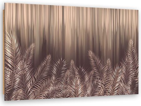 Feeby Obraz Deco Panel Egzotyczne Liście Palmy 3D (Rozmiar 100X70)