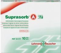 LOHMANN & RAUSCHER Suprasorb® A+Ag - 10cm x 20cm - 1 sztuka - przeciwbakteryjny opatrunek z alginianu wapnia i srebrem