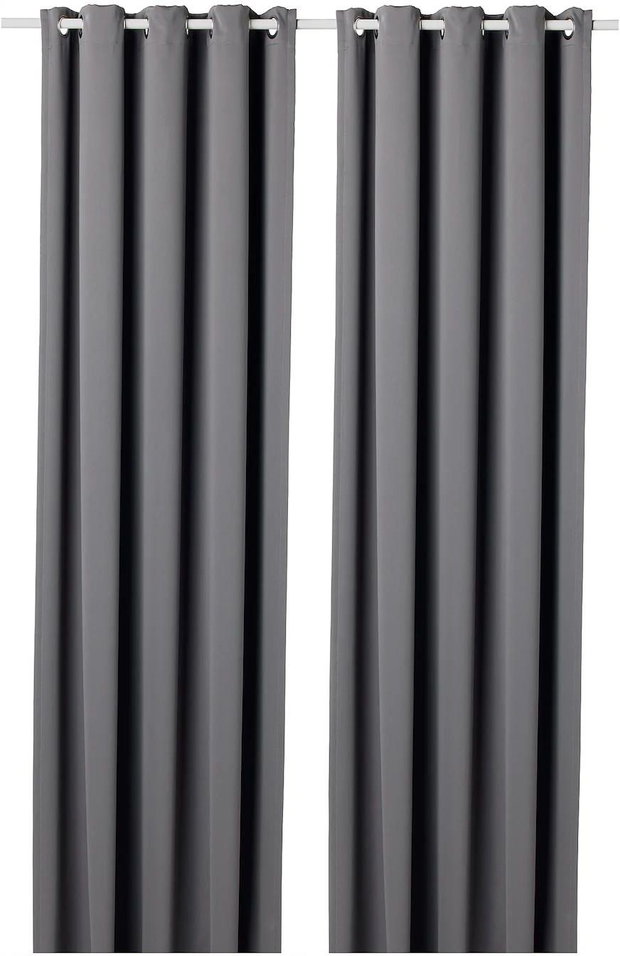 Rideaux Occultants IKEA HILLEBORG Gris : 1 Paire 145x300 Cm, Neufs