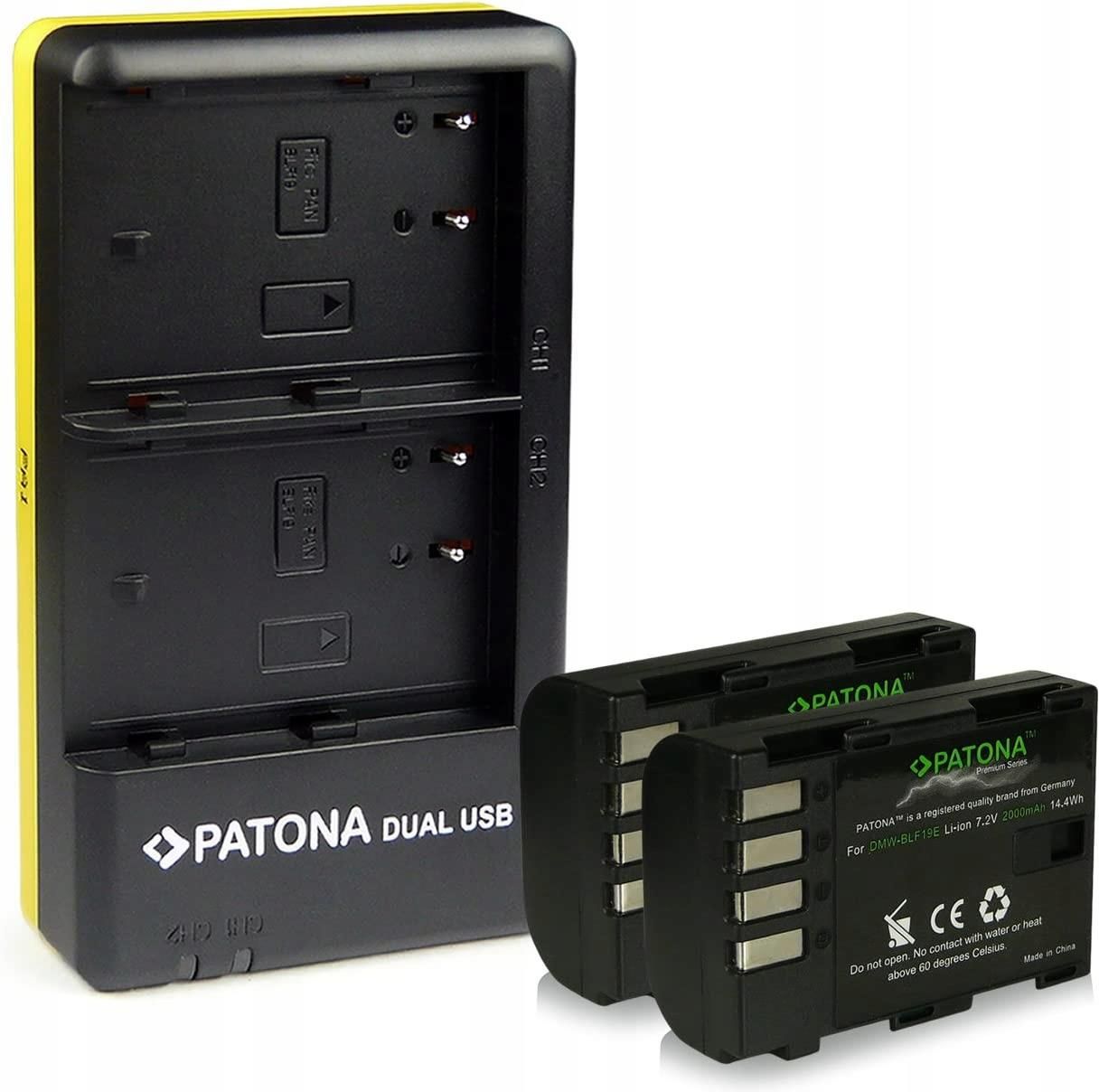 PATONA Premium DMW BLF19 E Baterías 2X (2250 mAh) con Chip de información - Compatible con Panasonic Lumix DC G9 GH5L GH5M GH5S DMC GH3 GH4 GH4R - Sigma BP-61