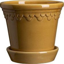 Bergs Potter Doniczka Københavner 18cm Żółta Z Podstawką Szkliwiona