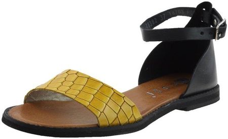 Czarno-żółte sandały damskie Nessi 18382 38
