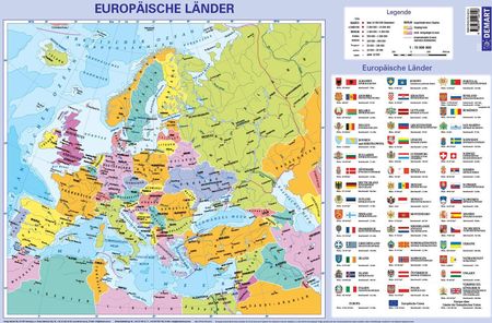 Podkladka 3W - Mapa Europy polityczna (wer. niemiecka)