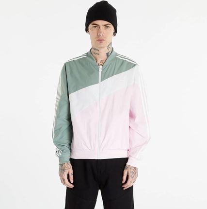 Adidas Swirl Woven Track Jacket Silver Green / Clear Pink