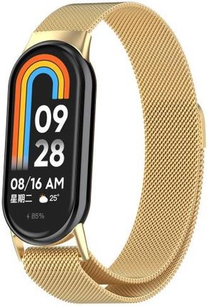 Bizon Pasek Strap Watch Chain Do Xiaomi Mi Smart Band 8 Złoty