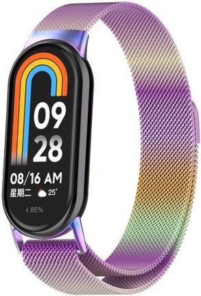 Bizon Pasek Strap Watch Chain Do Xiaomi Mi Smart Band 8 Tęczowy