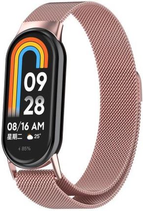 Bizon Pasek Strap Watch Chain Do Xiaomi Mi Smart Band 8 Różowy
