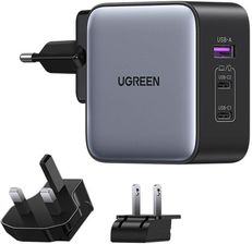 Ugreen Szybka Ładowarka Sieciowa Gan Usb 2Xusb C 65W Adapter Wtyczka Eu Uk Us Czarna