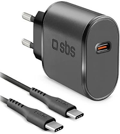 Sbs Zestaw Z Ładowarką Usb C Do Ściany 1 Metrowy Kabel Usb C Ładowarka Ścienna Gniazdo 15W Do Telefonów Komórkowych Słuchawek Tws Smartwatch P