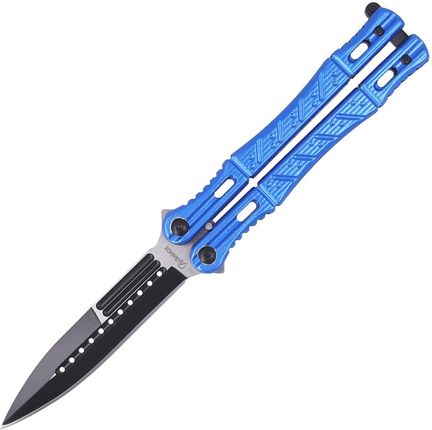 Martinez Albainox Nóż Motylek Balisong Blue Aluminium Black Blade 02101