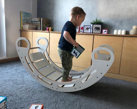 Lila Baby Bujak Bujaczek+Zjeżdżalnia- Montessori Mdf Biały - zdjęcie 2