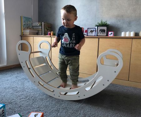 Lila Baby Bujak Bujaczek+Zjeżdżalnia- Montessori Mdf Biały - zdjęcie 4