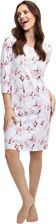 Zdjęcie Koszula damska LUNA kod 204 ecru w orientalne różowo-beżowe kwiaty - Błaszki
