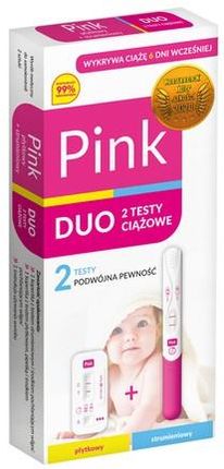 Pink Duo Podwójny Test Ciążowy Płytkowy + Strumieniowy 2szt.