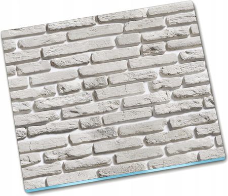 Tulup Deska Do Krojenia Szklana Biały Cegły Mur 60X52