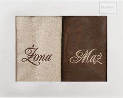 Zdjęcie Eurofirany Komplet Ręczników Mąż Żona 2Szt. 70X140 Beż+Brąz 108444 - Lidzbark