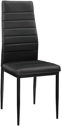 Home Design Zestaw 6 Krzeseł Fado Tapicerowane Ekoskóra Czarna 143