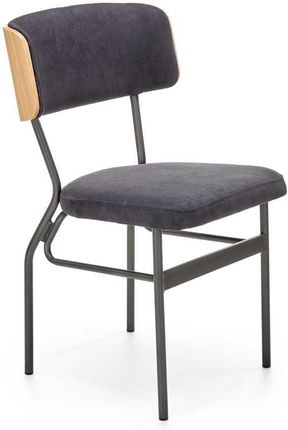Dekoracje Irys Krzesło Tapicerowane Na Czarnych Metalowych Nogach Dębowe Velvet 12215