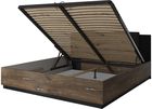 Sigma Łóżko z Pojemnikiem 180 cm Dąb Flagstaff / Czarny Mat