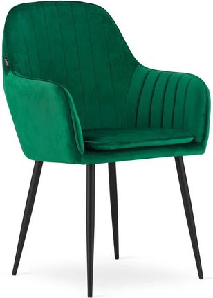 Elior Zielone Aksamitne Krzesło Tapicerowane Negros 3X 29901