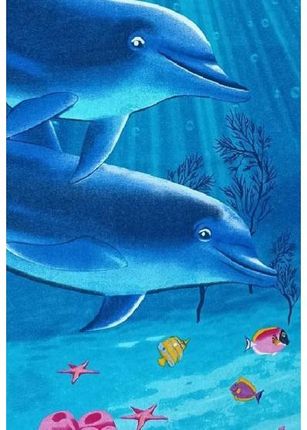 Greno Ręcznik Plażowy Dolphins Delfiny Niebieski 75X150 Cm 26125