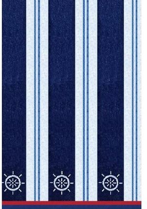 Greno Ręcznik Plażowy Polo Biały Niebieski 90X170 Cm 26133