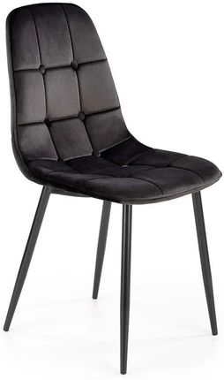 Elior Czarne Welurowe Krzesło Z Pikowaniem Volter 29851