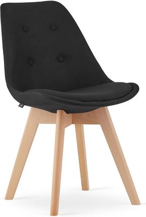 Elior Czarne Tapicerowane Krzesło W Stylu Skandynawskim Neflax 4X 29854