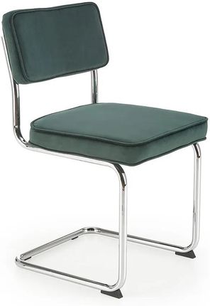 Elior Zielone Tapicerowane Krzesło Welurowe Laveno 30074