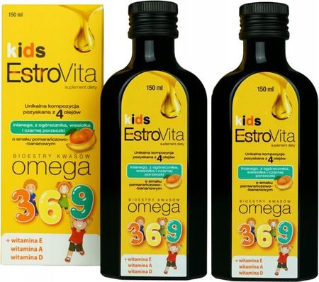 Skotan EstroVita Kids Omega 3-6-9 pomarańcza banan 300ml