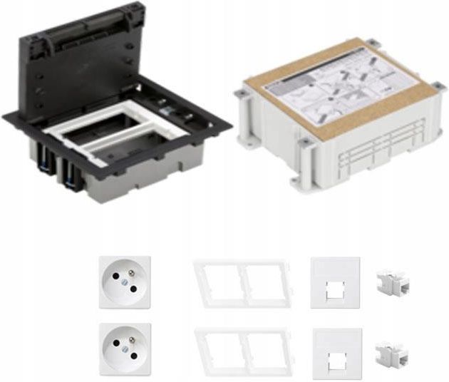 Gniazdo elektryczne Kontakt-Simon Floor Box 2X Gniazdo Z/U Rj45 Kaseta ...